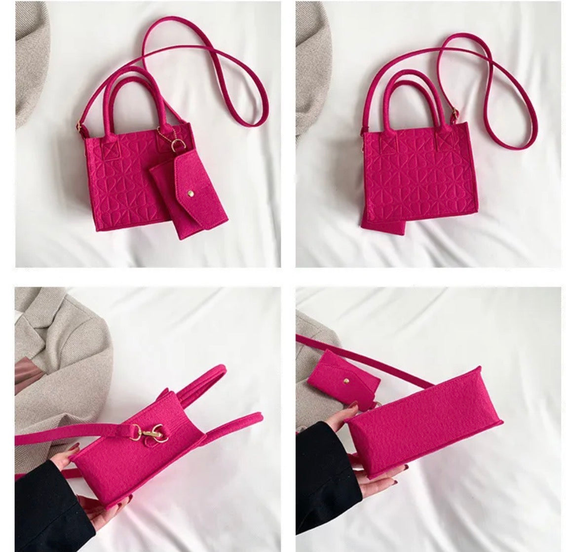 Lot de 5 Sacs à Main — Mini Tote Bag Premium (5 Couleurs)
