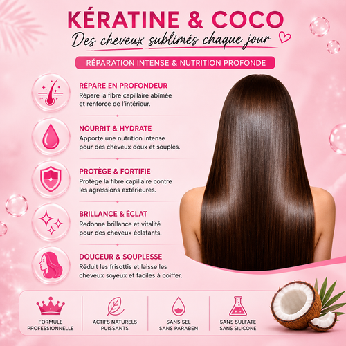 Kera Queen's Paris — Soin Kératine & Coco (Shampoing + Masque + Sérum)